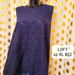 Loft sleeveless Lace Blouse size XL
